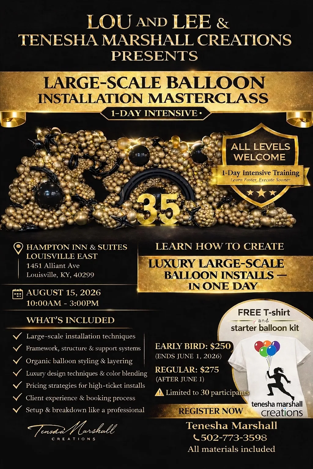 Large-scale balloon installation masterclass flyer