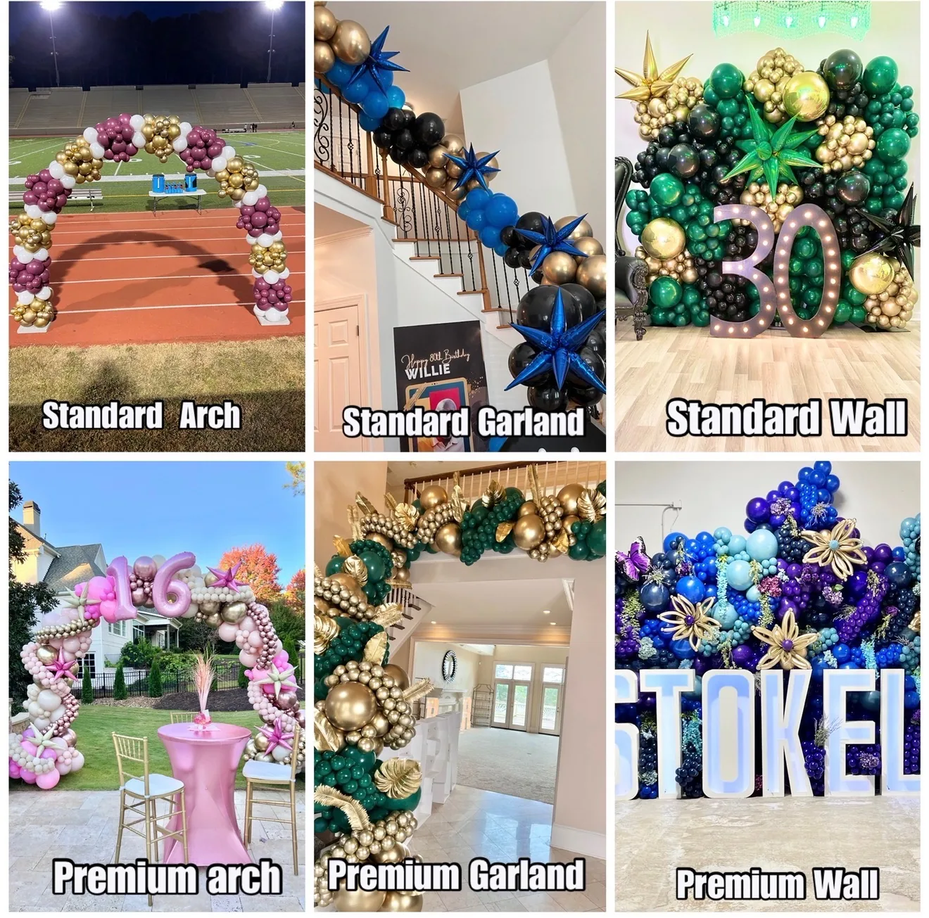 Standard and premium Lou and Lee balloon builds